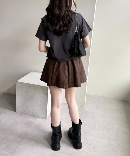 one after another NICE CLAUP（ワンアフターアナザーナイスクラップ）の「ダブルベルトミニスカート（デニムスカート・レディース・サックスブルー/ブルー/ブラウン/ブラック/ホワイト系その他・SMALL/MEDIUM）」の18枚目の写真