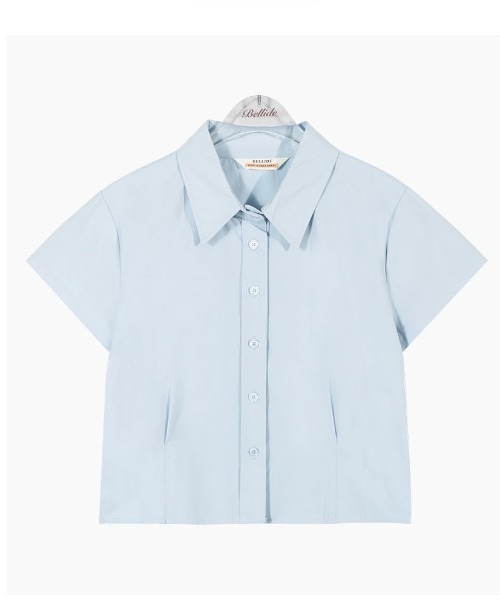 BEIDELLI（ベイデリー）の「[BELLIDE MADE] 4ピンタッククロップド半袖シャツ（シャツ/ブラウス・レディース・ブラック/スカイブルー/ネイビー/ホワイト/ピンク・FREE）」の18枚目の写真