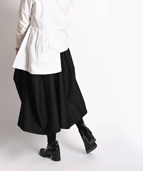 MaxMara WEEKEND ガウチョパンツ 白黒ストライプ 通販 MaxMara WEEKEND ガウチョパンツ 白黒ストライプ