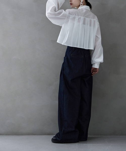 etoll.（エトル）の「タックプリーツボリュームスリーブシャツ（シャツ/ブラウス・レディース・ホワイト/グレー/ブルー/ブラック・M）」の9枚目の写真