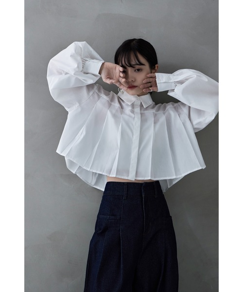etoll.（エトル）の「タックプリーツボリュームスリーブシャツ（シャツ/ブラウス・レディース・ホワイト/グレー/ブルー/ブラック・M）」の10枚目の写真