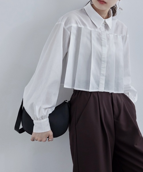 etoll.（エトル）の「タックプリーツボリュームスリーブシャツ（シャツ/ブラウス・レディース・ホワイト/グレー/ブルー/ブラック・M）」の11枚目の写真