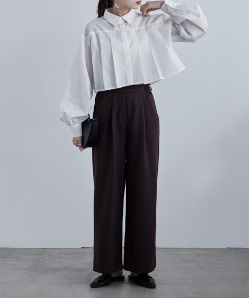 etoll.（エトル）の「タックプリーツボリュームスリーブシャツ（シャツ/ブラウス・レディース・ホワイト/グレー/ブルー/ブラック・M）」の12枚目の写真