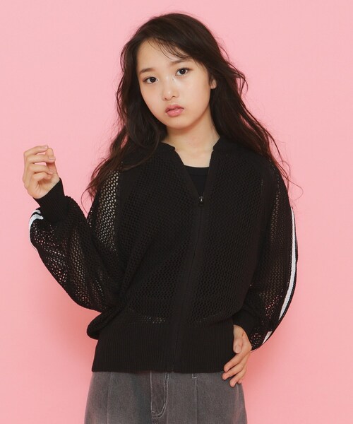 PINK-latte（ピンクラテ）の「ナンバリングメッシュニットブルゾン