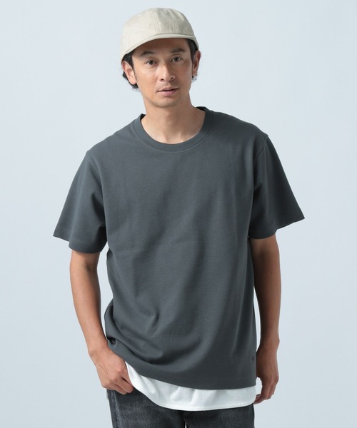 BAYFLOW(ベイフロー)の「ベーシックフライス半袖Tシャツ(Tシャツ/カットソー・メンズ・チャコールグレー/ブラック/オフホワイト・MEDIUM/LARGE)」の1枚目の写真