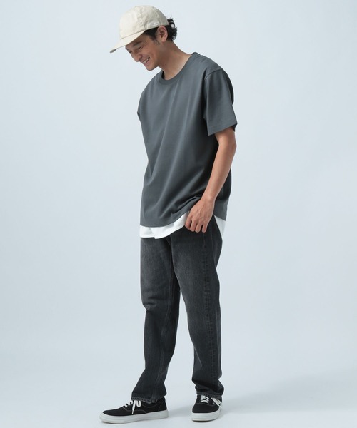 BAYFLOW(ベイフロー)の「ベーシックフライス半袖Tシャツ(Tシャツ/カットソー・メンズ・チャコールグレー/ブラック/オフホワイト・MEDIUM/LARGE)」の5枚目の写真