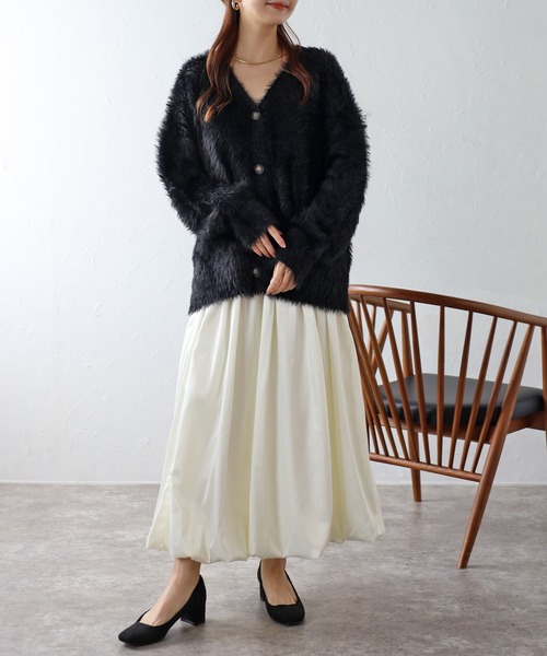 Bonjour Sagan(ボンジュールサガン)の「サテンバルーンスカート(スカート・レディース・ブラック/アイボリー/ライトグレー・FREE)」の13枚目の写真