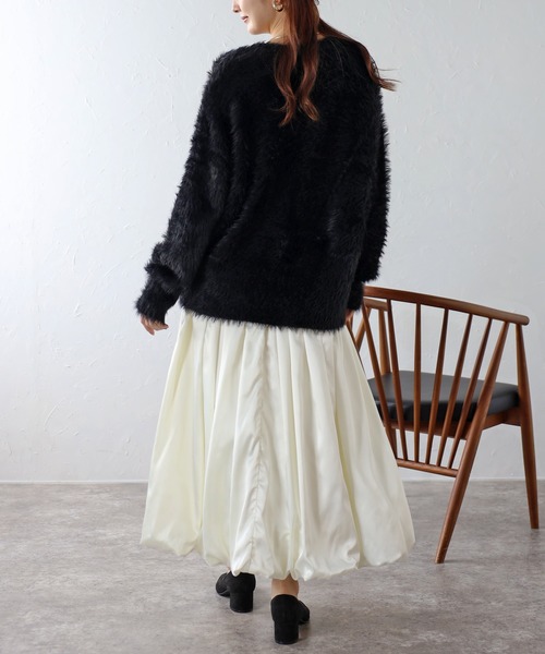 Bonjour Sagan(ボンジュールサガン)の「サテンバルーンスカート(スカート・レディース・ブラック/アイボリー/ライトグレー・FREE)」の17枚目の写真