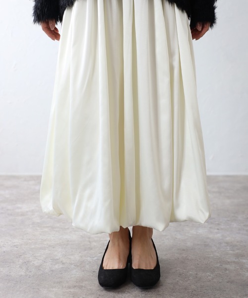 Bonjour Sagan(ボンジュールサガン)の「サテンバルーンスカート(スカート・レディース・ブラック/アイボリー/ライトグレー・FREE)」の19枚目の写真