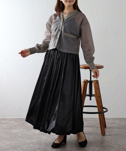 Bonjour Sagan(ボンジュールサガン)の「サテンバルーンスカート(スカート・レディース・ブラック/アイボリー/ライトグレー・FREE)」の20枚目の写真
