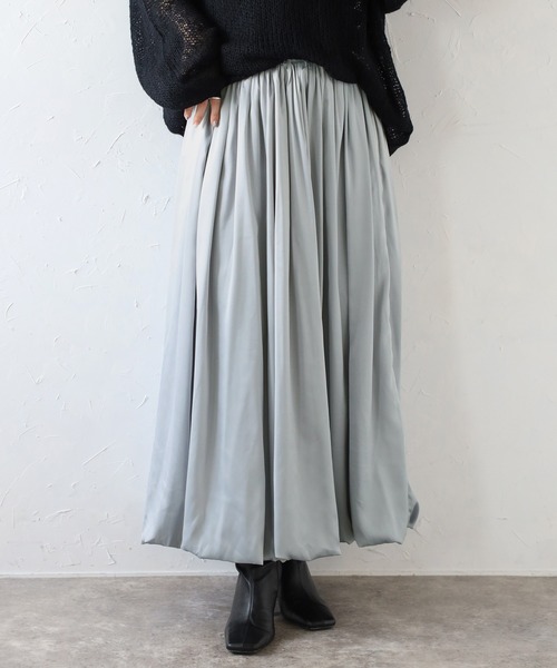 Bonjour Sagan(ボンジュールサガン)の「サテンバルーンスカート(スカート・レディース・ブラック/アイボリー/ライトグレー・FREE)」の5枚目の写真