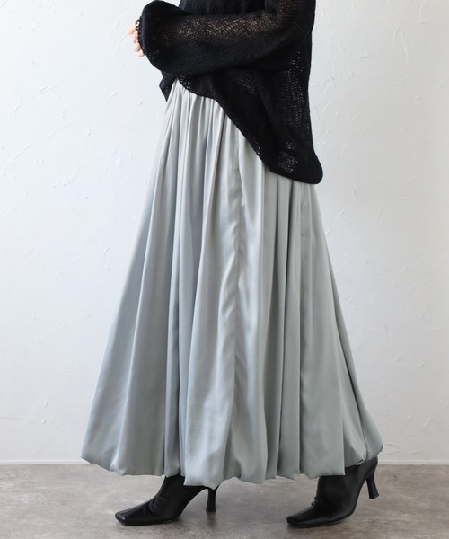 Bonjour Sagan(ボンジュールサガン)の「サテンバルーンスカート(スカート・レディース・ブラック/アイボリー/ライトグレー・FREE)」の6枚目の写真