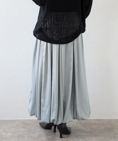 Bonjour Sagan(ボンジュールサガン)の「サテンバルーンスカート(スカート・レディース・ブラック/アイボリー/ライトグレー・FREE)」の8枚目の写真