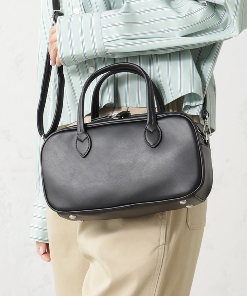 FOUND GOOD（ファウンドグッド）の「レクタングルバッグ（ボストンバッグ・レディース・ブラック/グレー系2/ブルー系5・FREE）」の2枚目の写真