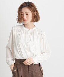 grove | <ご自宅で洗える>ヴィンテージサテン9分袖ブラウス(シャツ/ブラウス)