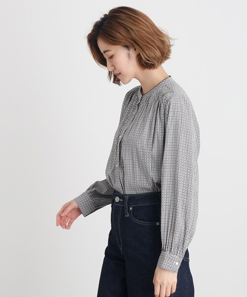 grove（グローブ）の「◆＜ご自宅で洗える＞ヴィンテージサテン9分袖ブラウス（シャツ/ブラウス・レディース・グリーン系/ホワイト系3/オフホワイト/ブラック系/パープル/ホワイト系6・02/03/00/01/04/05）」の16枚目の写真