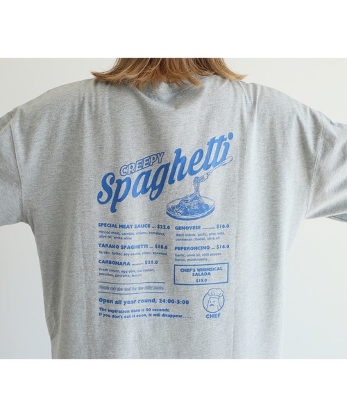 reca（レカ）の「スパゲッティおばけ刺繍＆プリント BIGロンTシャツ（Tシャツ/カットソー・レディース・オフホワイト/トップグレー/キナリ・FREE）」の21枚目の写真
