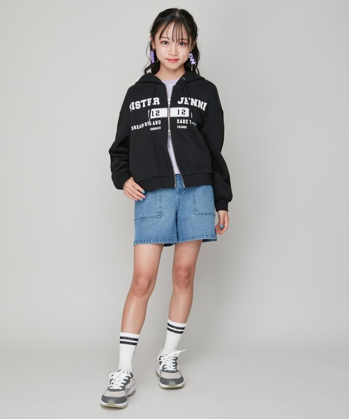 SISTER JENNI(SISTER JENNI)の「【コットン100%】ショート丈ダブルZIPパーカー(パーカー・キッズ・グレー/ブラック/アイボリー・140cm/150cm/160cm/130cm)」の8枚目の写真