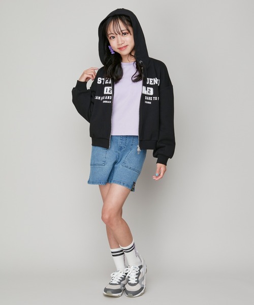 SISTER JENNI(SISTER JENNI)の「【コットン100%】ショート丈ダブルZIPパーカー(パーカー・キッズ・グレー/ブラック/アイボリー・140cm/150cm/160cm/130cm)」の10枚目の写真