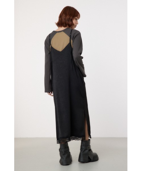 RODEO CROWNS WIDE BOWL（ロデオクラウンズワイドボウル）の「サテンレースキャミワンピース（ワンピース・レディース・グレー/ブラック/オレンジ・FREE）」の6枚目の写真