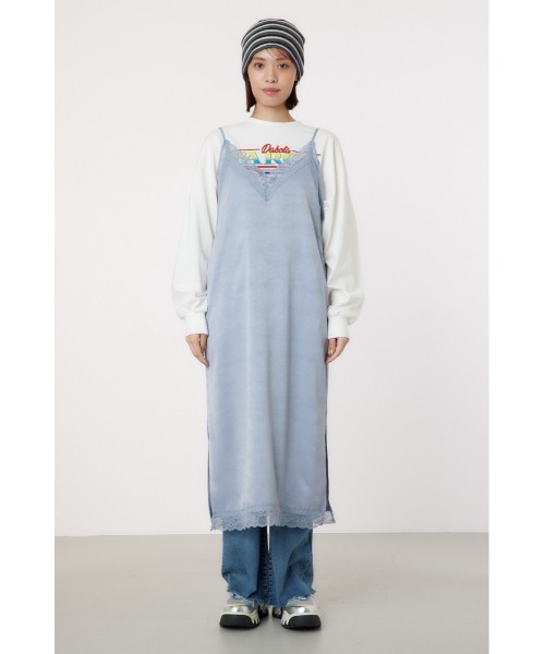 RODEO CROWNS WIDE BOWL（ロデオクラウンズワイドボウル）の「サテンレースキャミワンピース（ワンピース・レディース・グレー/ブラック/オレンジ・FREE）」の16枚目の写真