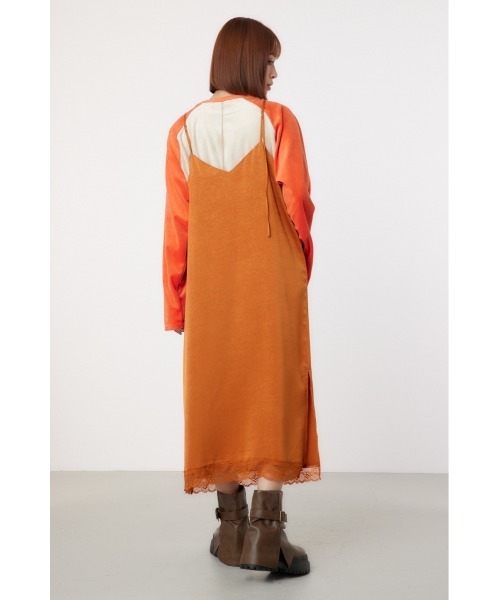 RODEO CROWNS WIDE BOWL（ロデオクラウンズワイドボウル）の「サテンレースキャミワンピース（ワンピース・レディース・グレー/ブラック/オレンジ・FREE）」の10枚目の写真