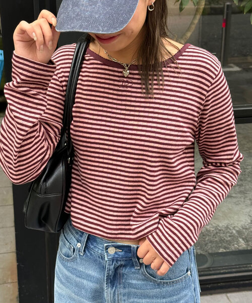 CIAOPANIC（チャオパニック）の「CPロゴピコレーストップス（Tシャツ/カットソー・レディース・ブラック/ブルー/ホワイト/ボルドー/ネイビー・ONE SIZE）」の5枚目の写真