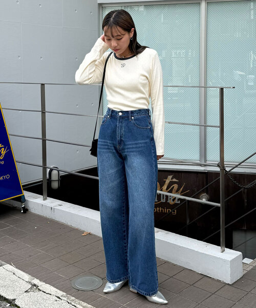 CIAOPANIC（チャオパニック）の「CPロゴピコレーストップス（Tシャツ/カットソー・レディース・ブラック/ブルー/ホワイト/ボルドー/ネイビー・ONE SIZE）」の10枚目の写真