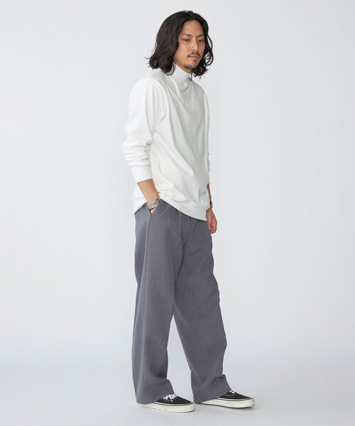 SHIPS(シップス)の「SHIPS:〈吸湿発熱〉モイスチャー モックネック プルオーバー(Tシャツ/カットソー・メンズ・チャコールグレー/ホワイト/シルバーグレー・SMALL/MEDIUM/LARGE/X-LARGE)」の9枚目の写真
