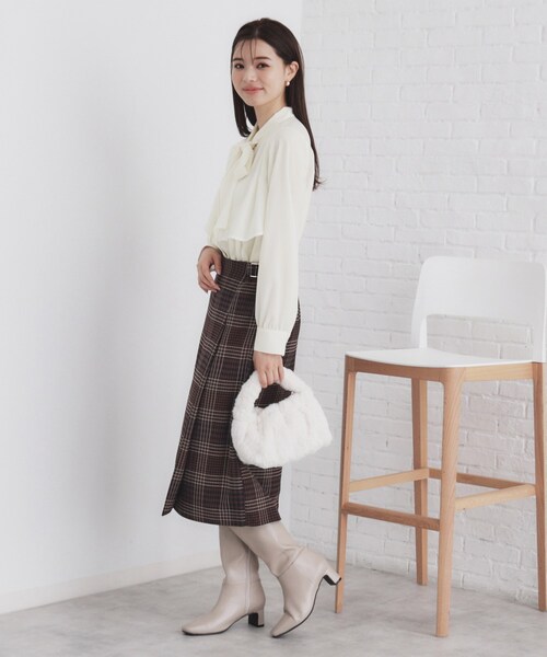 index(インデックス)の「《5color/XS-LLsize》レイヤードボウタイブラウス【洗濯機洗い可/イージーアイロン】(シャツ/ブラウス・レディース・オフホワイト/ブラック系7/ダークブラウン/ベージュ系その他4/ブラック系・34/36/38/40/42)」の10枚目の写真