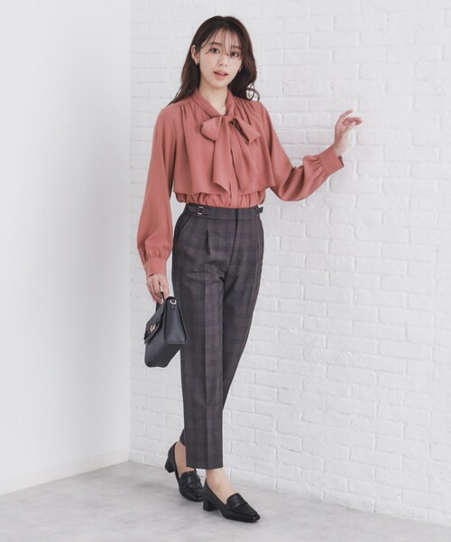 index(インデックス)の「《5color/XS-LLsize》レイヤードボウタイブラウス【洗濯機洗い可/イージーアイロン】(シャツ/ブラウス・レディース・オフホワイト/ブラック系7/ダークブラウン/ベージュ系その他4/ブラック系・34/36/38/40/42)」の13枚目の写真