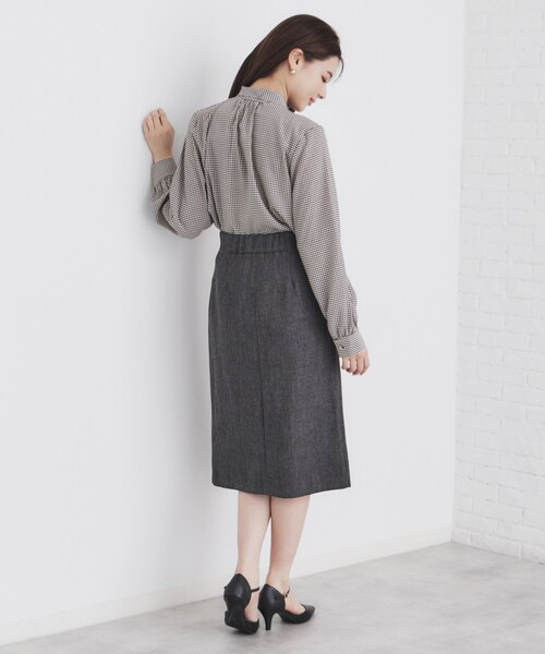index(インデックス)の「《5color/XS-LLsize》レイヤードボウタイブラウス【洗濯機洗い可/イージーアイロン】(シャツ/ブラウス・レディース・オフホワイト/ブラック系7/ダークブラウン/ベージュ系その他4/ブラック系・34/36/38/40/42)」の18枚目の写真