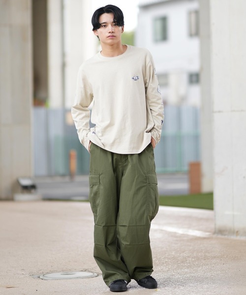 CHUMS(チャムス)の「CHUMS/チャムス ロンT/長袖ティシャツ/カットソー 袖プリント CH01-2454(Tシャツ/カットソー・メンズ・ライトブルー/グレイッシュベージュ/ブラック/ホワイト・M/L/XL)」の22枚目の写真