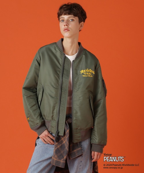 PEANUTS（ピーナッツ）の「《AVIREX×PEANUTS》ALLSTAR MA-1/アヴィレックス×ピーナッツ オールスターMA-1（MA-1・レディース・オリーブ・M/S）」の5枚目の写真