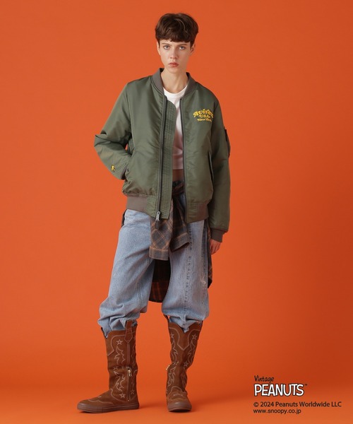 PEANUTS（ピーナッツ）の「《AVIREX×PEANUTS》ALLSTAR MA-1/アヴィレックス×ピーナッツ オールスターMA-1（MA-1・レディース・オリーブ・M/S）」の7枚目の写真