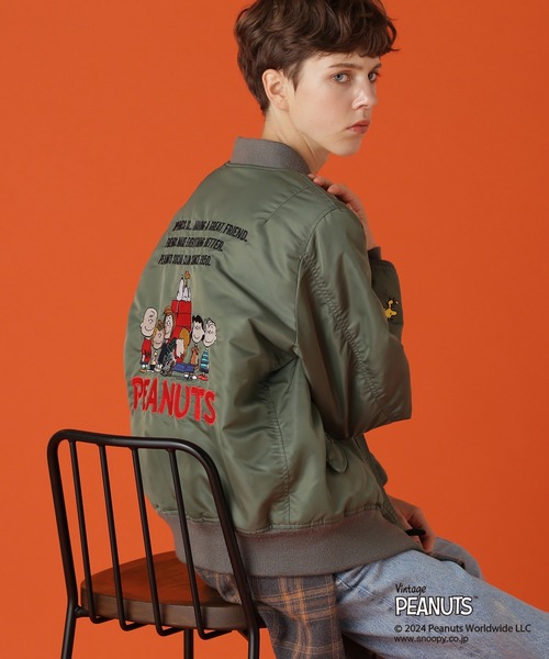 PEANUTS（ピーナッツ）の「《AVIREX×PEANUTS》ALLSTAR MA-1/アヴィレックス×ピーナッツ オールスターMA-1（MA-1・レディース・オリーブ・M/S）」の15枚目の写真