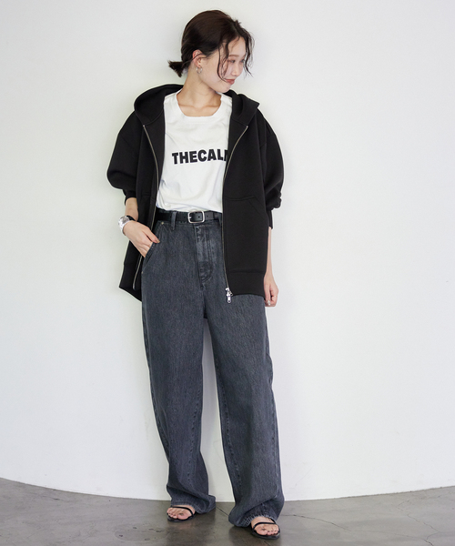 SLOBE IENA(スローブイエナ)の「《シルバージップ/追加3》ボリュームジップアップフーディー(パーカー・レディース・ブラック/グレー・FREE)」の13枚目の写真