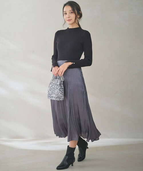 【セール】【洗える】オーロラサテンコンビ ワンピース（ワンピース）｜any SiS（エニィスィス）