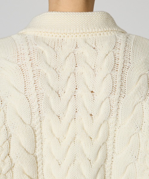 【セール】SALOON(サルーン)/ケーブルZIPニットカーディガン【手洗い可】ジップアップ（カーディガン/ボレロ）｜saloon（サルーン）