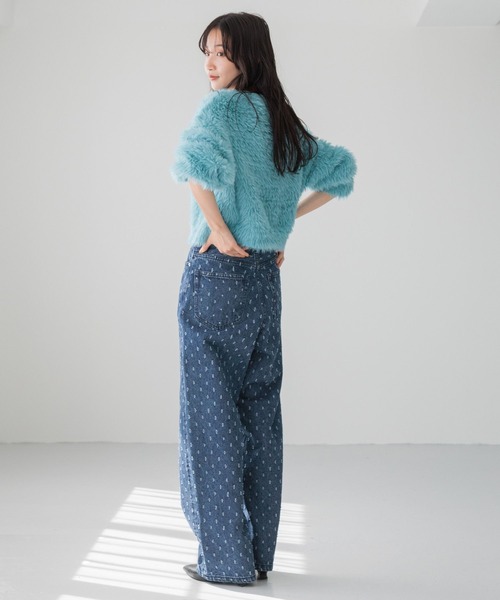 LOWRYS FARM（ローリーズファーム）の「シャギープルオーバーLS　240805（ニット/セーター・レディース・ブラック/アイボリー/オレンジ/ブルー・FREE）」の16枚目の写真