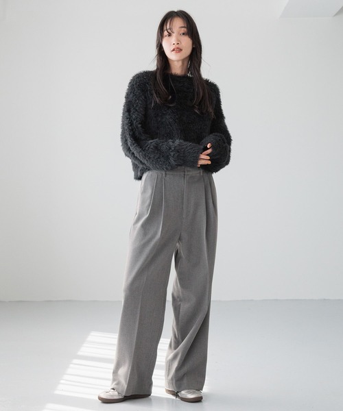 LOWRYS FARM（ローリーズファーム）の「シャギープルオーバーLS　240805（ニット/セーター・レディース・ブラック/アイボリー/オレンジ/ブルー・FREE）」の22枚目の写真