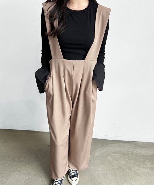 ツイルハイウエストサロペット（サロペット/オーバーオール）｜Doux Belle（ドゥーベル）