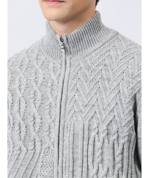 【セール】m.f.エディトリアル メンズ ストレッチ ハンドウォッシャブル 裏地付き 編地切替 ニットアウター（カーディガン/ボレロ）｜m.f.editorial（エムエフエディトリアル）