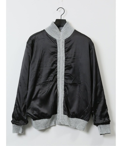 【セール】m.f.エディトリアル メンズ ストレッチ ハンドウォッシャブル 裏地付き 編地切替 ニットアウター（カーディガン/ボレロ）｜m.f.editorial（エムエフエディトリアル）