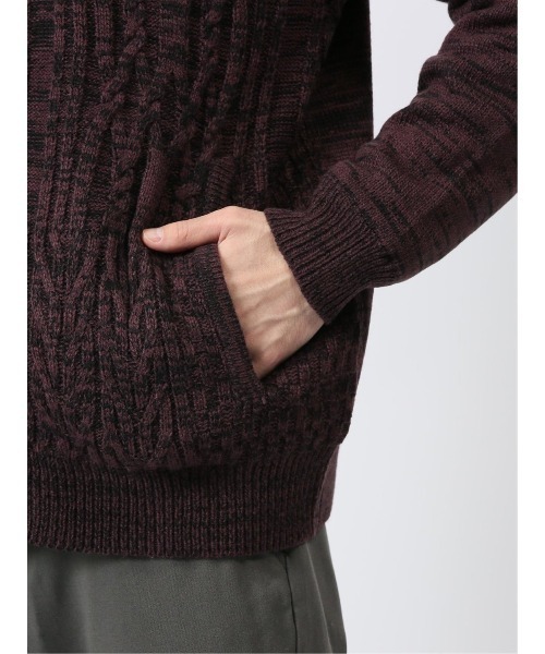 【セール】m.f.エディトリアル メンズ ストレッチ ハンドウォッシャブル 裏地付き 編地切替 ニットアウター（カーディガン/ボレロ）｜m.f.editorial（エムエフエディトリアル）