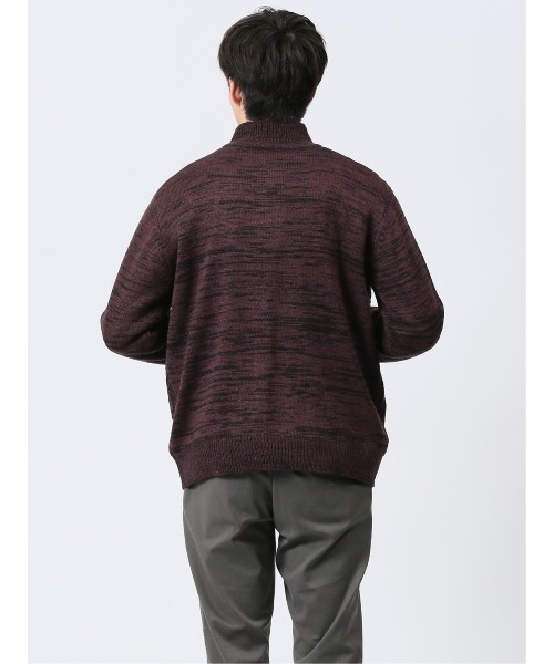 【セール】m.f.エディトリアル メンズ ストレッチ ハンドウォッシャブル 裏地付き 編地切替 ニットアウター（カーディガン/ボレロ）｜m.f.editorial（エムエフエディトリアル）