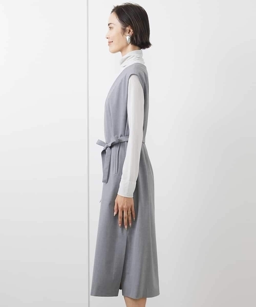 MICHEL KLEIN（ミッシェル・クラン）の「［機能性素材］Vネックミルドワンピース(WEB限定カラーあり)（ワンピース・レディース・グレー/ブラック/ベージュ・38）」の19枚目の写真