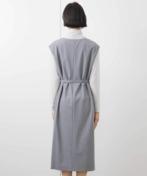 MICHEL KLEIN（ミッシェル・クラン）の「［機能性素材］Vネックミルドワンピース(WEB限定カラーあり)（ワンピース・レディース・グレー/ブラック/ベージュ・38）」の20枚目の写真