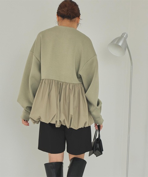 titivate（ティティベイト）の「ドッキングペプラムブルゾン（ブルゾン・レディース・グレイッシュベージュ/ブラック/ライトカーキ・L/M/S）」の21枚目の写真