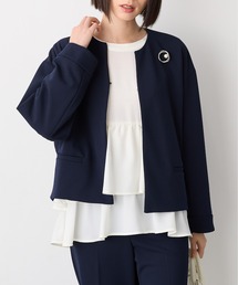 for/c（フォーシー）の「[セレモニー/オケージョン対応]キーネックコクーンジャケット【サスティナブル】（ノーカラージャケット）」